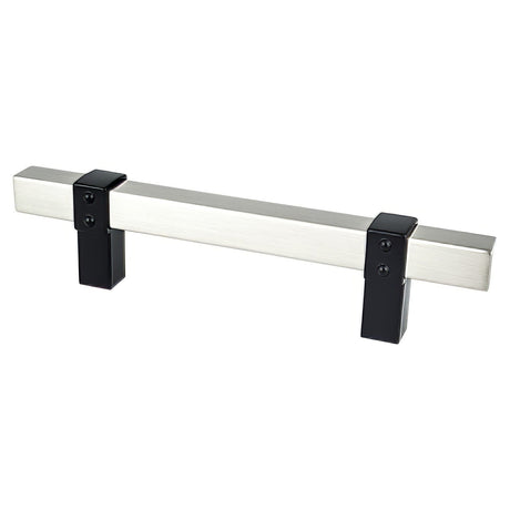 Berenson 5121-4BPN55-P brushed nickel and matte black square cabinet pull