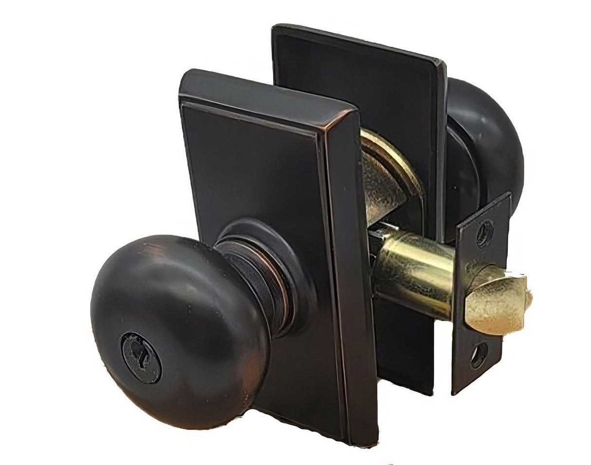 Emtek 5121PUS10B oil rubbed bronze keyed entry door knob