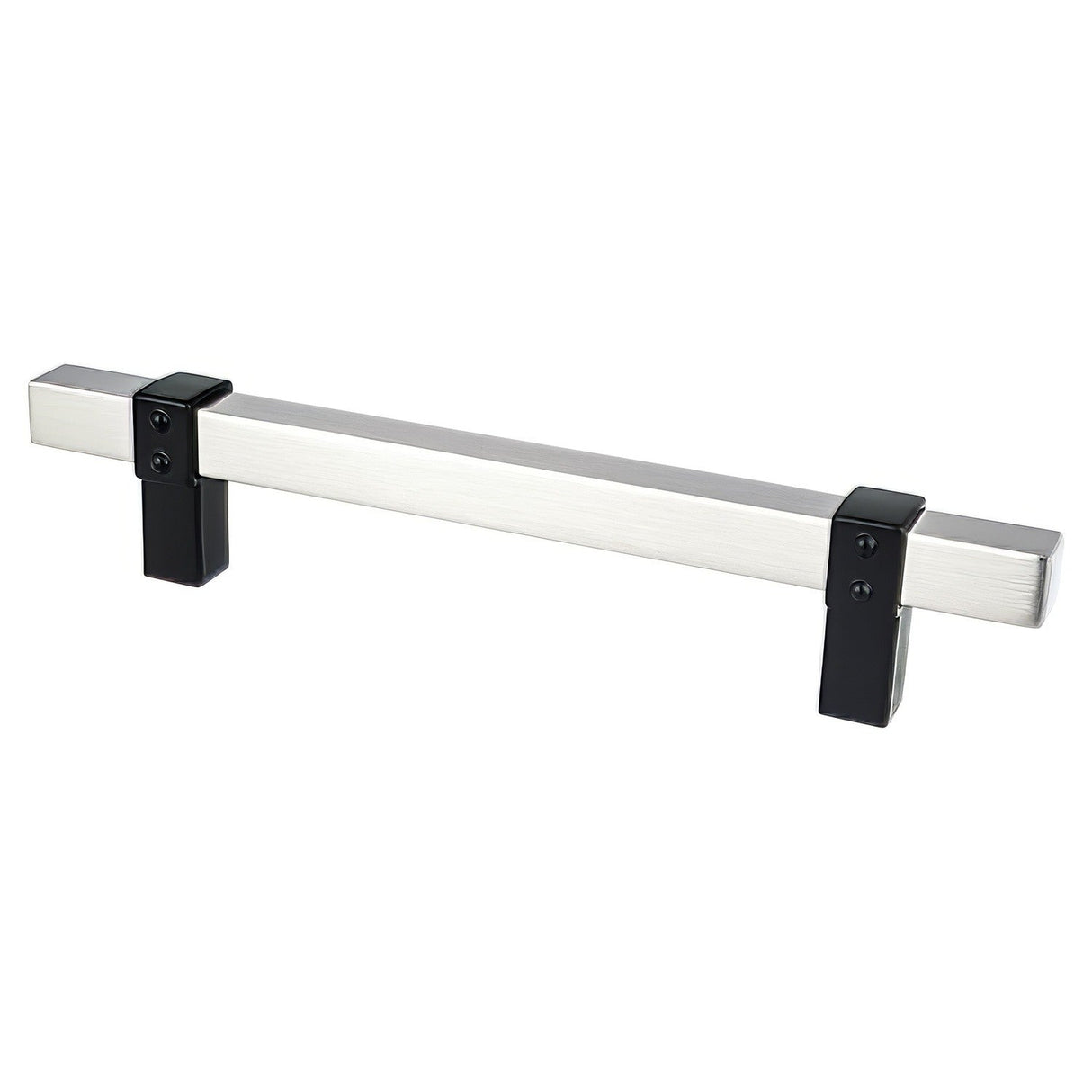 Berenson 5122-4BPN55-P brushed nickel and matte black square cabinet pull