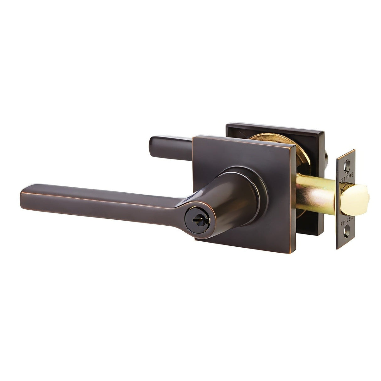 Emtek 5122HLOUS10BLH keyed entry keyed entry door lever in satin stainless, additional view