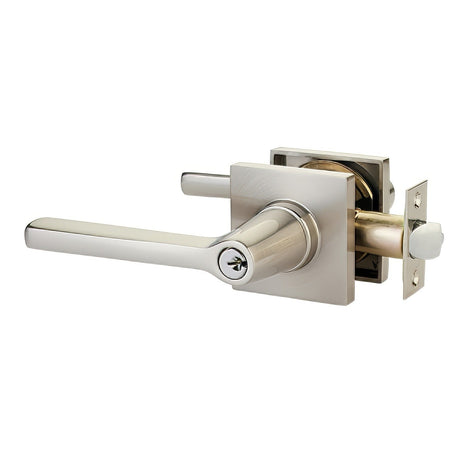 Emtek 5122HLOUS15LH satin nickel keyed entry door lever
