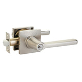 Emtek 5122HLOUS15RH satin nickel keyed entry door lever
