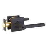 Emtek 5122HLOUS19RH flat black keyed entry door lever