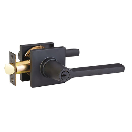 Emtek 5122HLOUS19RH flat black keyed entry door lever