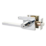 Emtek 5122HLOUS26LH polished chrome keyed entry door lever