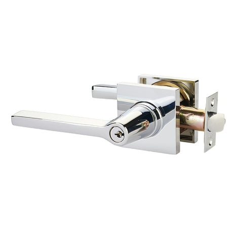 Emtek 5122HLOUS26LH polished chrome keyed entry door lever