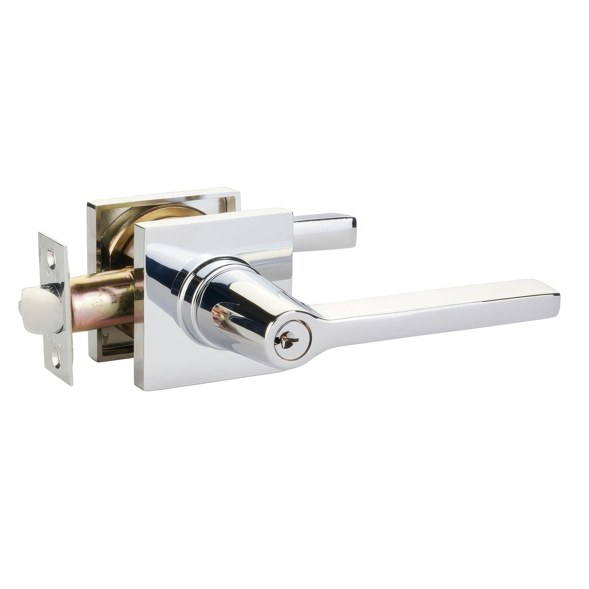 Emtek 5122HLOUS26RH polished chrome keyed entry door lever