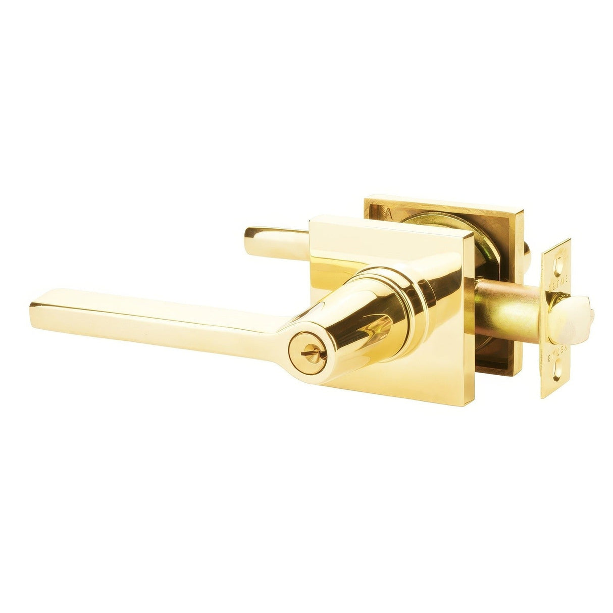 Emtek 5122HLOUS3NLLH unlacquered brass keyed entry door lever