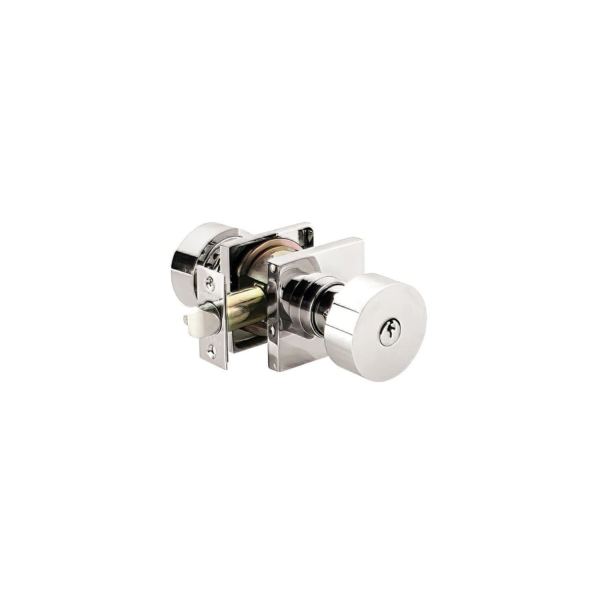 Emtek 5122ROUUS14 polished nickel lifetime keyed entry door knob