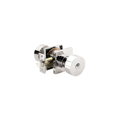 Emtek 5122ROUUS14 polished nickel lifetime keyed entry door knob