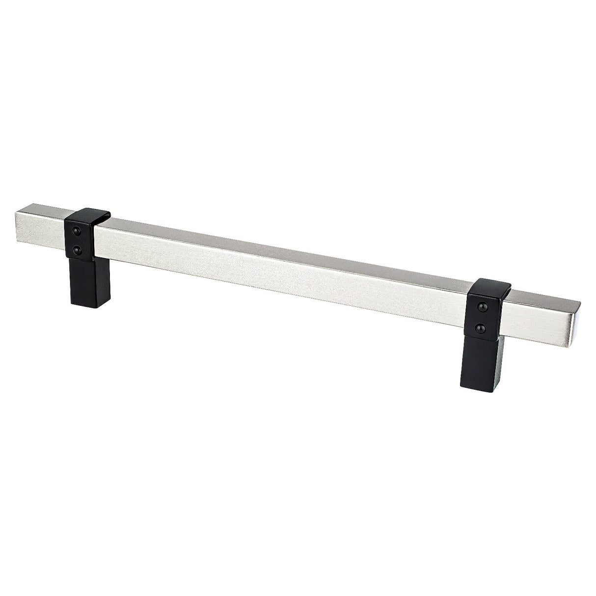 Berenson 5123-4BPN55-P brushed nickel and matte black square cabinet pull