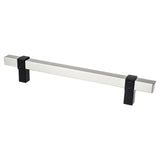 Berenson 5123-4BPN55-P brushed nickel and matte black square cabinet pull