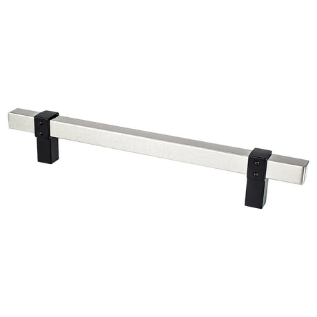 Berenson 5123-4BPN55-P brushed nickel and matte black square cabinet pull