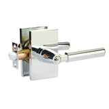 Emtek Lever Right Hand 2-3/8" and 2-3/4" Backset Keyed Entry with Modern Rectangular Rose for 1-3/8" to 2-1/16" Door in Polished Chrome