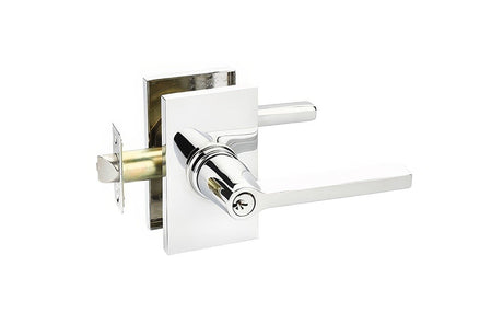 Emtek 5123HLOUS26RH polished chrome keyed entry door lever