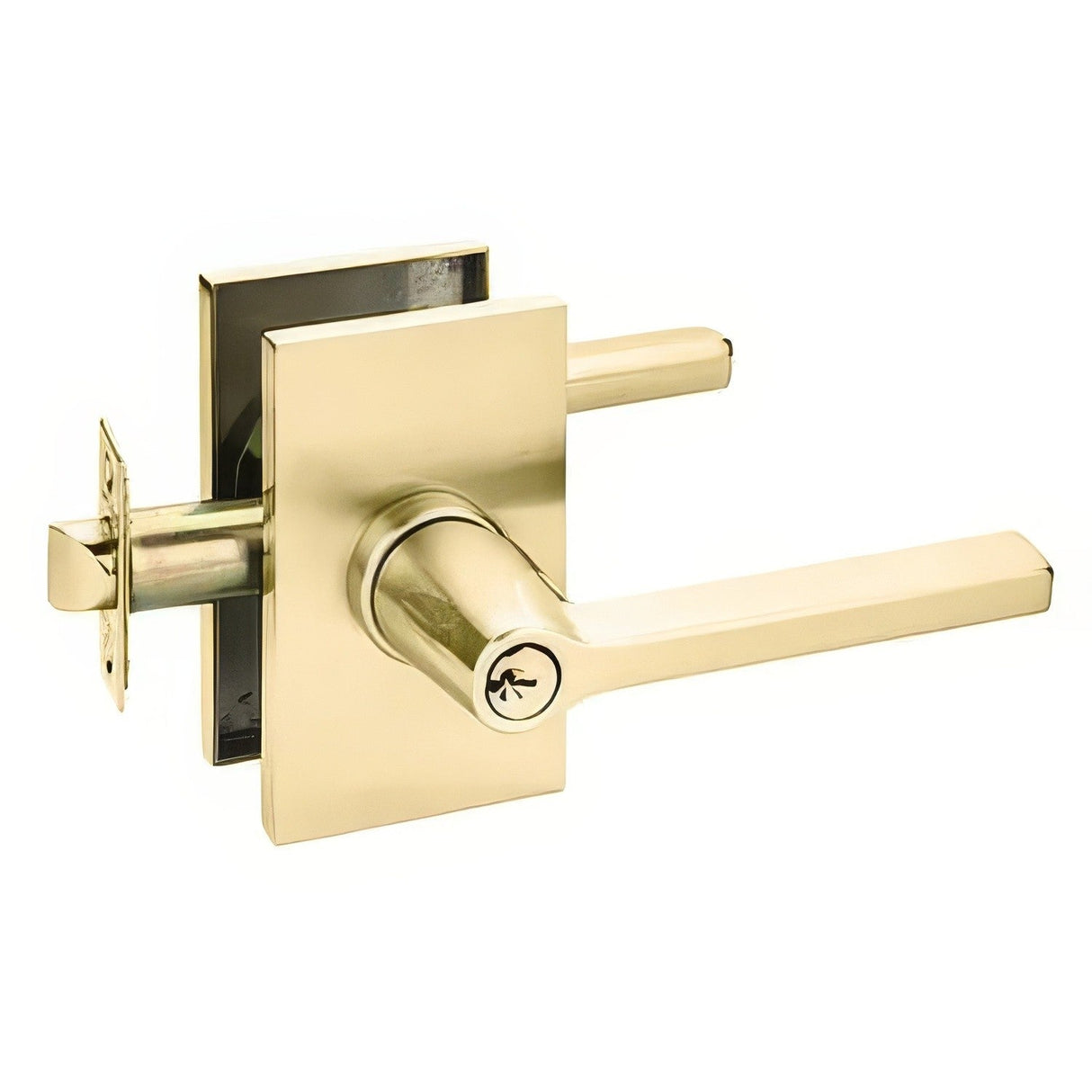 Emtek 5123HLOUS3NLLH keyed entry keyed entry door lever in satin stainless, additional view