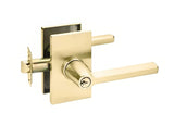 Emtek 5123HLOUS4LH satin brass keyed entry door lever