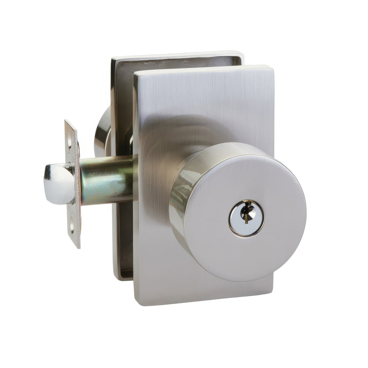 Emtek 5123ROUUS15 satin nickel keyed entry door knob