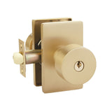 Emtek 5123ROUUS4 satin brass keyed entry door knob