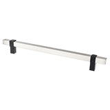 Berenson 5124-4BPN55-P brushed nickel and matte black square cabinet pull