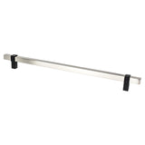 Berenson 5125-4BPN55-P brushed nickel and matte black square cabinet pull