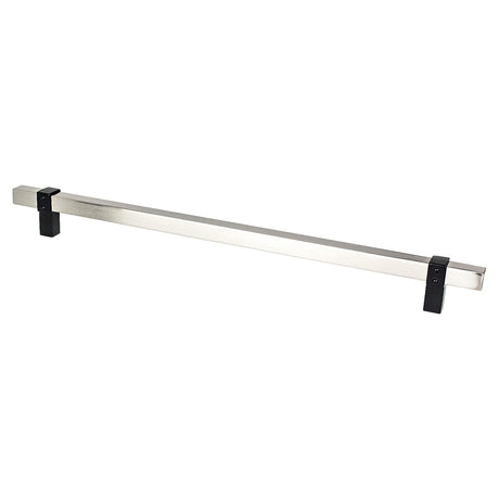 Berenson 5125-4BPN55-P brushed nickel and matte black square cabinet pull