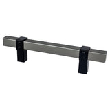Berenson 5127-4SLT55-P slate and matte black square cabinet pull