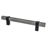 Berenson 5128-4SLT55-P slate and matte black square cabinet pull