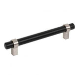 Jeffrey Alexander 5128MBSN matte black / satin nickel cabinet drawer pull