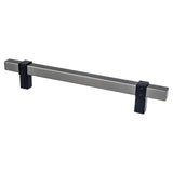 Berenson 5129-4SLT55-P slate and matte black square cabinet pull