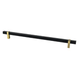 Berenson Rivet Rebel 18" Center to Center Appliance Pull in Matte Black and Modern Brushed Gold