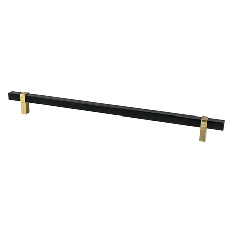 Berenson Rivet Rebel 18" Center to Center Appliance Pull in Matte Black and Modern Brushed Gold