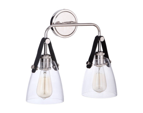 Craftmade 51362-PLN Hagen 2 Light Wall Sconce Polished Nickel