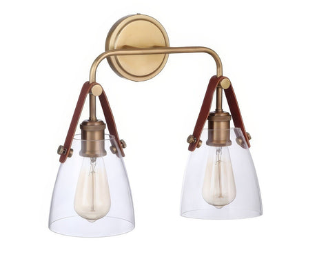 Craftmade 51362-VB Hagen 2 Light Wall Sconce Vintage Brass