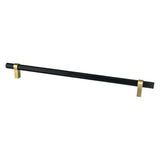Berenson Radial Reign 18" Center to Center Appliance Pull in Matte Black and Modern Brushed Gold