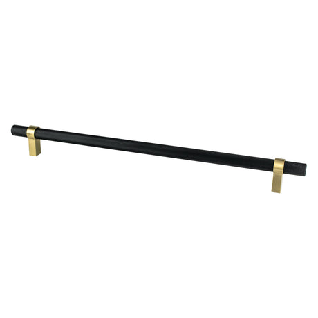 Berenson Radial Reign 18" Center to Center Appliance Pull in Matte Black and Modern Brushed Gold