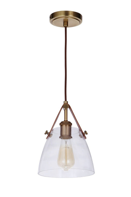 Craftmade 51391-VB Hagen 1 Light Pendant Vintage Brass