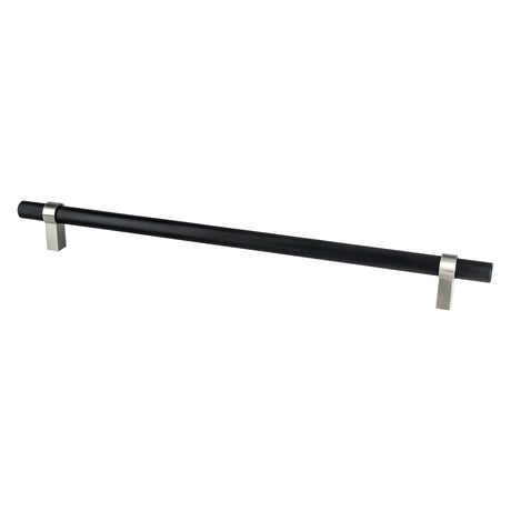 Berenson Radial Reign 18" Center to Center Appliance Pull in Matte Black and Brushed Nickel