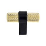 Berenson Radial Reign Modern Brushed Gold Bar and Matte Black Post Knob in Modern Brushed Gold and Matte Black