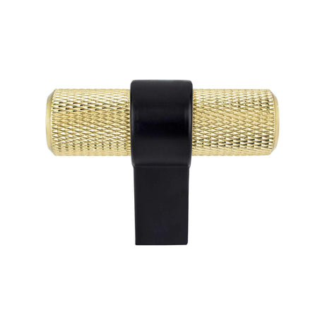 Berenson Radial Reign Modern Brushed Gold Bar and Matte Black Post Knob in Modern Brushed Gold and Matte Black