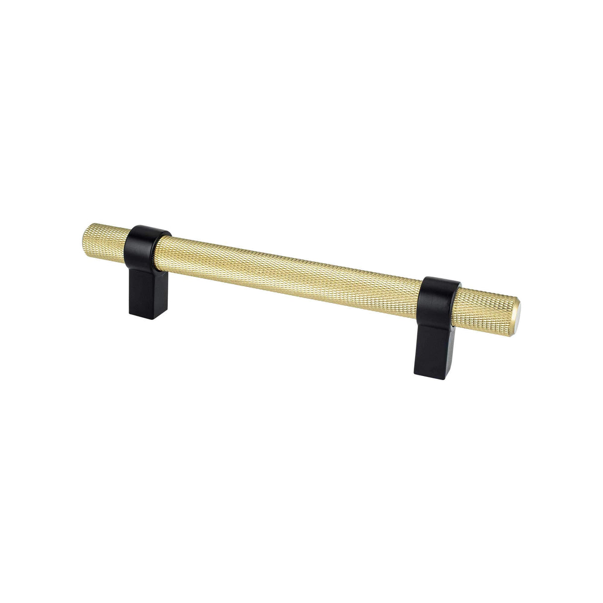 Berenson Radial Reign 128mm CC Modern Brushed Gold Bar and Matte Black Posts Pull in Modern Brushed Gold and Matte Black