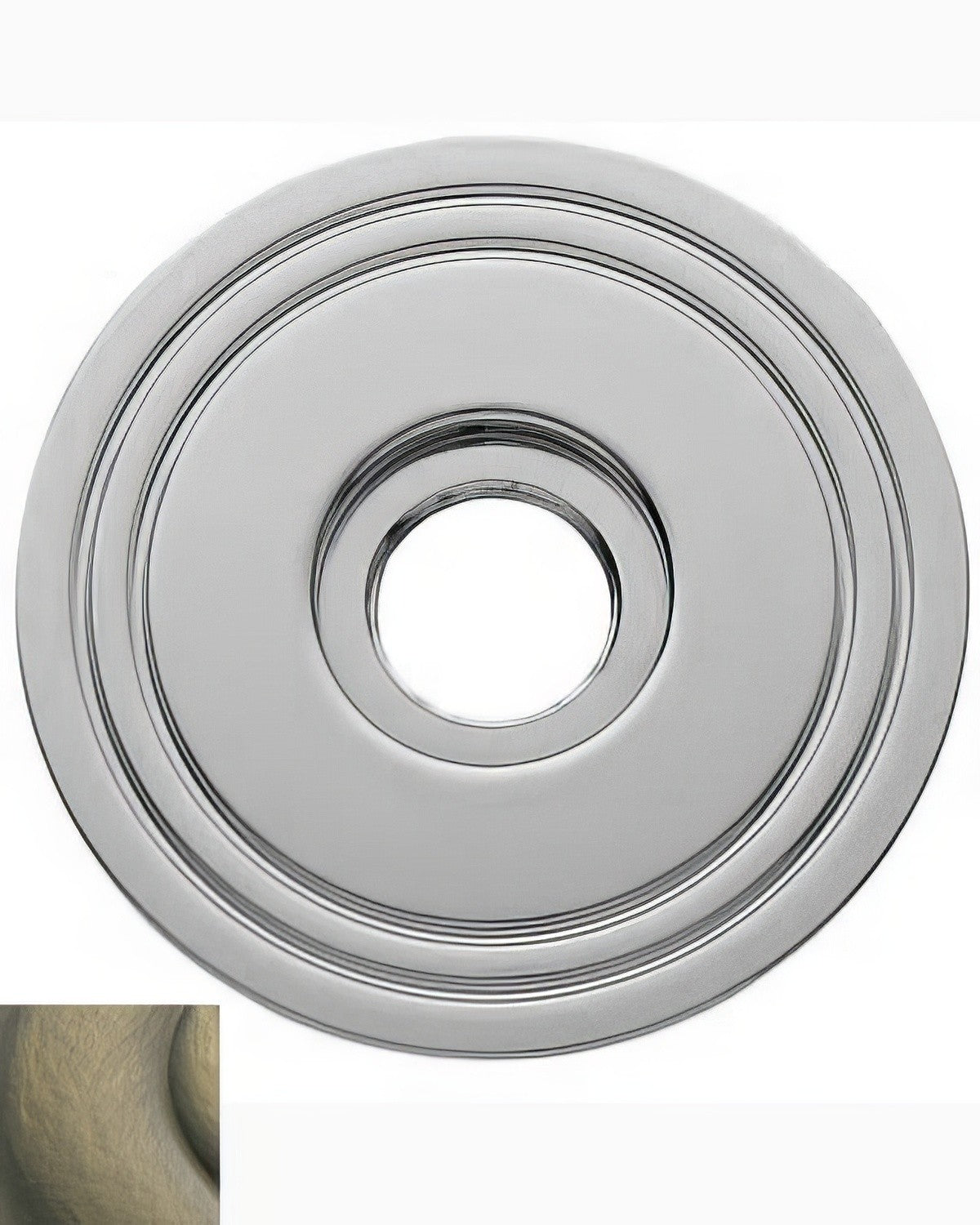 Baldwin 5147050 satin brass and black rosette