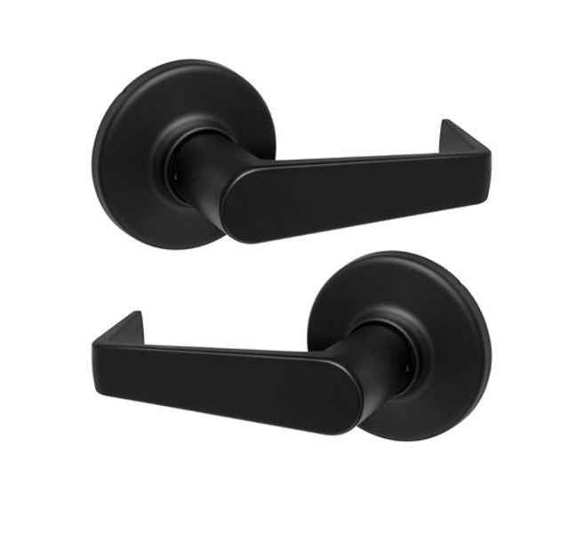 Kwikset 721KNL Kingston Lever Light Commercial Passage Door Lock in Matte Black