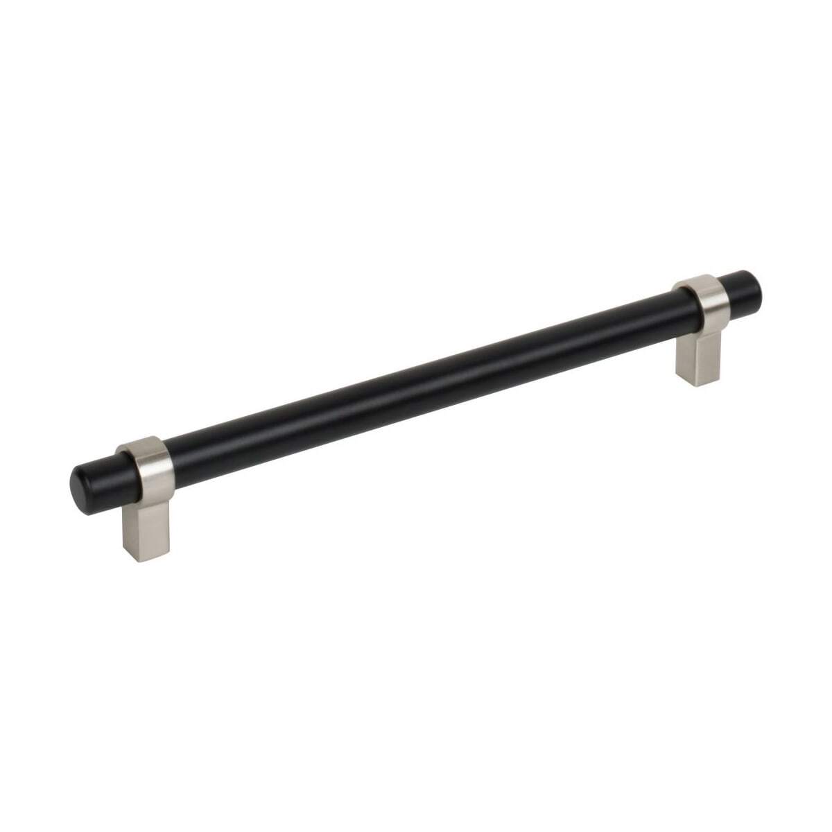 Jeffrey Alexander 5192MBSN matte black / satin nickel cabinet drawer pull