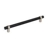 Jeffrey Alexander 5192MBSN matte black / satin nickel cabinet drawer pull