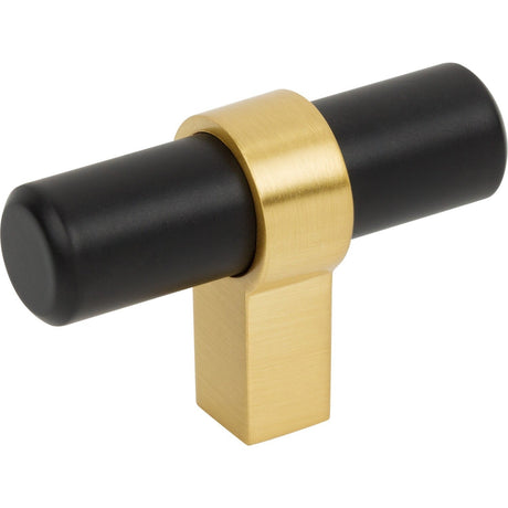 Jeffrey Alexander 51MBBG matte black w/brushed gold cabinet knob