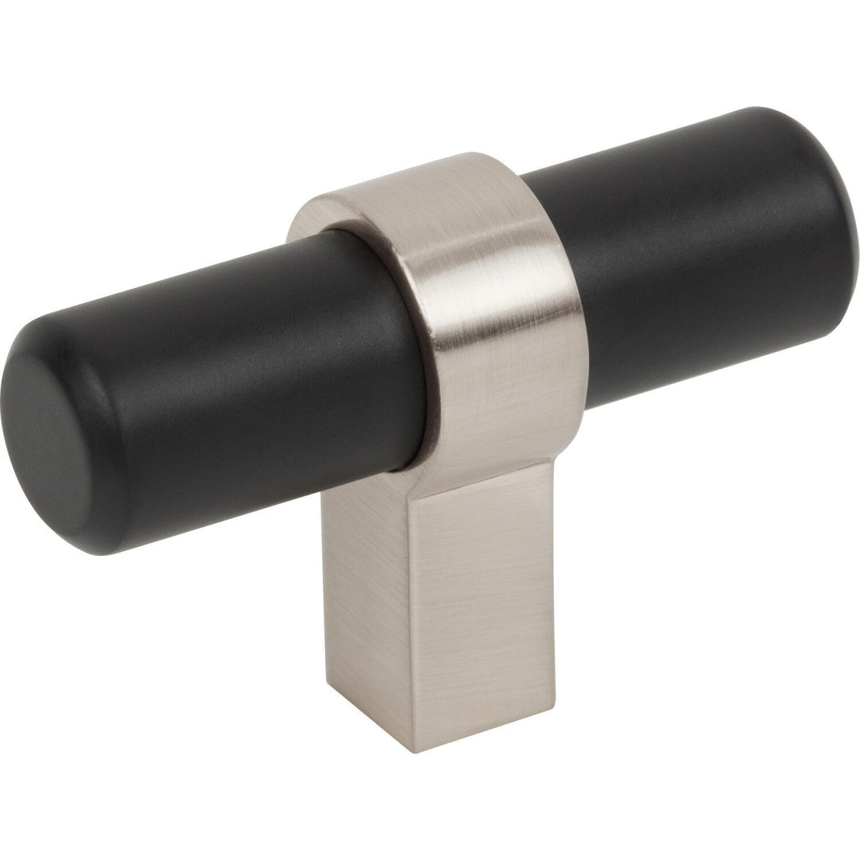 Jeffrey Alexander 51MBSN matte black w/satin nickel cabinet knob
