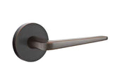 Emtek Lever Left Hand 2-3/8" Backset Privacy with Disk Rose for 1-1/4" to 2" Door in Oil Rubbed Bronze