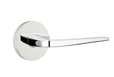 Emtek Lever Left Hand 2-3/8" Backset Privacy with Disk Rose for 1-1/4" to 2" Door in Polished Chrome