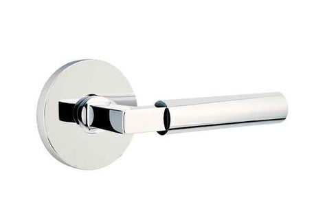 Emtek Lever Right Hand 2-3/8" Backset Privacy with Disk Rose for 1-1/4" to 2" Door in Polished Chrome
